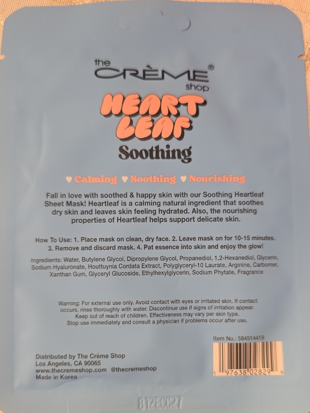 The Crème Shop Colorful Sheet & Eye Mask Bundle 14 & 5 Sooae Self Heating Eye - Picture 8 of 10